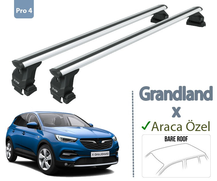 For Opel & Vauxhall Grandland X 2017-Up Roof Rack System Carrier Cross Bars Aluminum Lockable High Quality of Metal Bracket Silver For Opel & Vauxhall Grandland X 2017-Up Roof Rack System Carrier Cross Bars Aluminum Lockable High Quality of Metal Bracket Silver